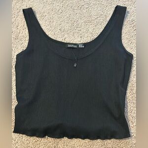 Boohoo Black Tank Crop Top